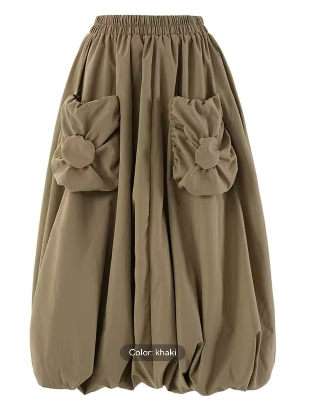 Adorable Beige pocket bubble skirt